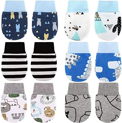 Geyoga 6 Pair Newborn Baby Mittens No Scratch