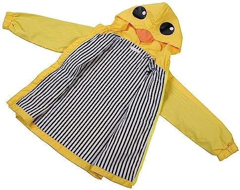 Admireme Toddler Cute Cartoon Yellow Raincoat Jacket for Boys and Girls