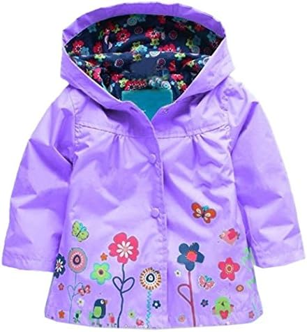 Cute Baby Girls Waterproof Hoodie for Rainy Days