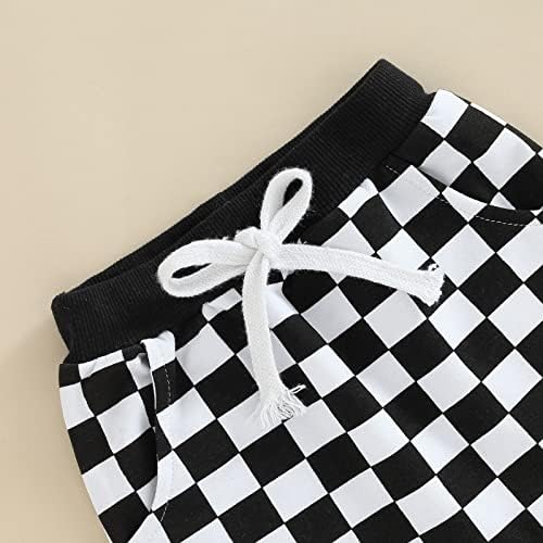 Thilsidee Toddler Baby Checkered Plaid Elastic Pants