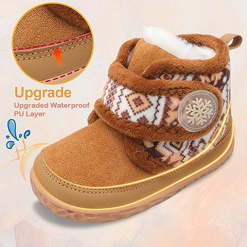 Cute Toddler Slippers for Boys Girls Cozy Winter Boots with Fuzzy Sole