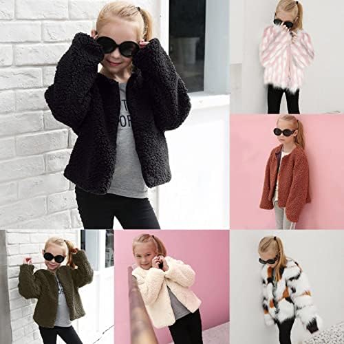Moonker Girls Faux Fur leopard Print Winter Coat 3-8 Years