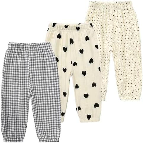 Adjustable Elastic waistband Pjs Casual Luxury Cotton Linen Trousers for Kids