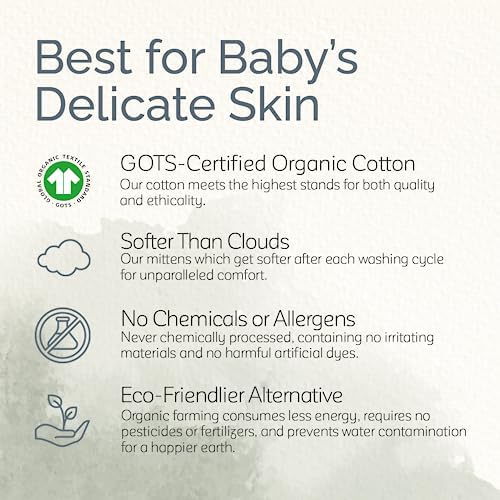 KiddyCare Hand Mittens No Scratch for Newborns 0-6 Months