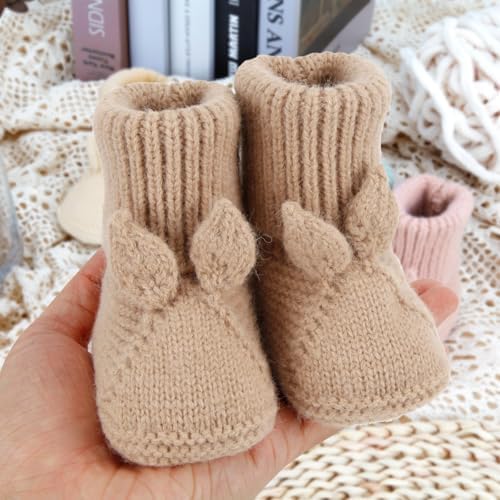 Loyfoky Baby Booties Newborn First Walkers Knit Boots Warm Crib Socks
