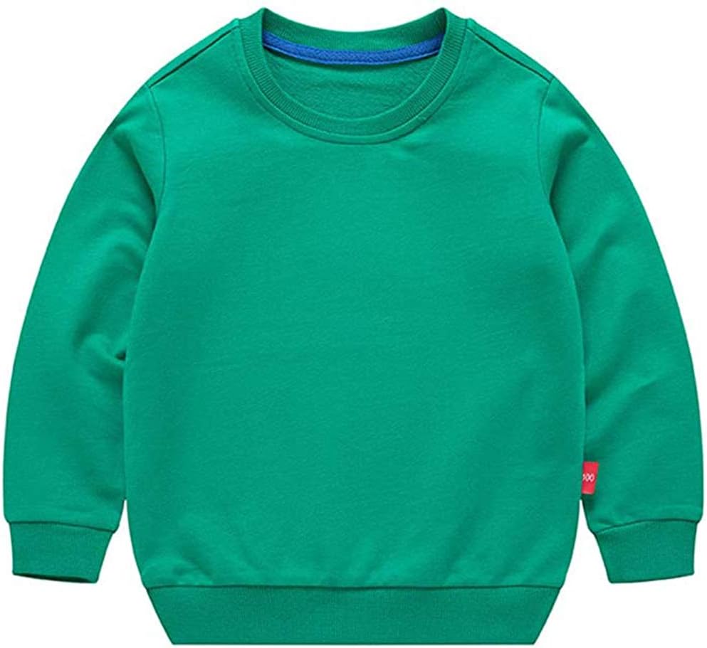 HAXICO Unisex Kids Solid Cotton Thin Pullover Sweatshirt forToddler and Baby