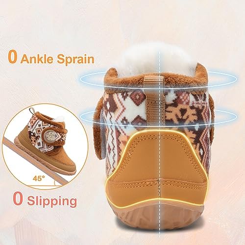 Cute Toddler Slippers for Boys Girls Cozy Winter Boots with Fuzzy Sole