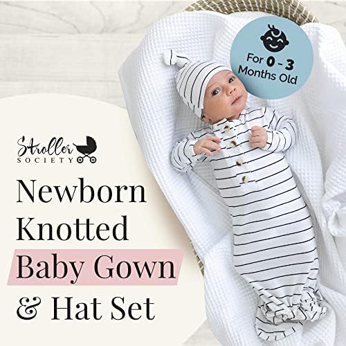 Stroller Society Knotted Baby Gown Set for Newborns and Babies