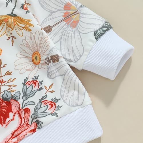 Cute Fall Girls Set with Soft Material and Floral Design