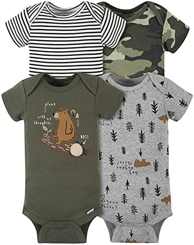 Gerber Baby Boys Four-Pack Short Sleeve Onesies Bodysuits