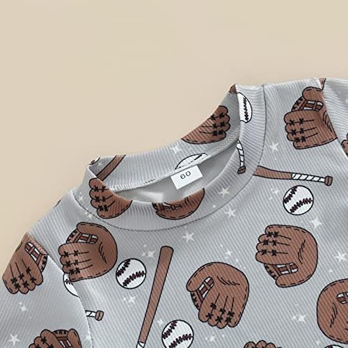 Dewadbow Baseball Print Romper Jumpsuit for Newborn Baby Boy Girl