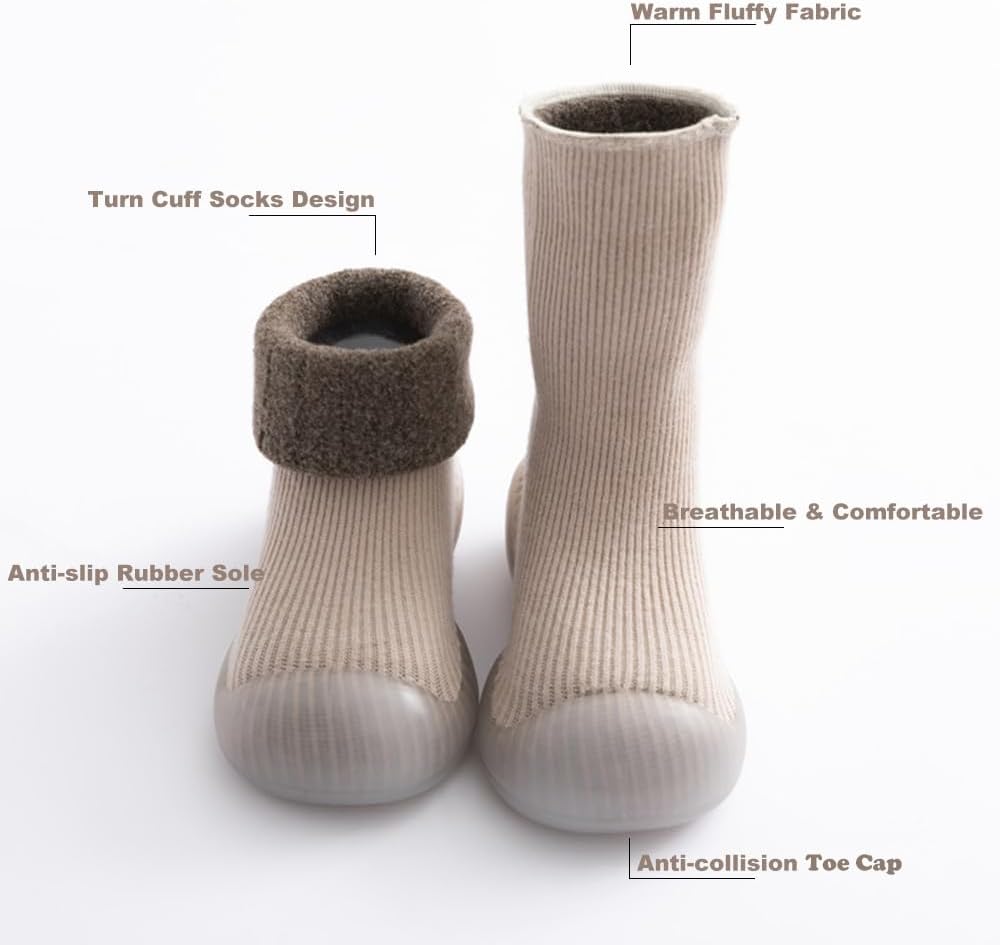 Warm and Non-Slip Socks for Toddler Shoes