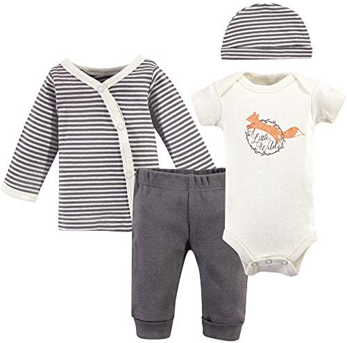 Touched byNature Baby Girl Organic Cotton Preemie Layette Set With Side Snaps Cap