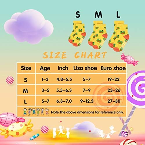 SkiBeaut Non-Slip Crew Socks for Babies Kids 0-7