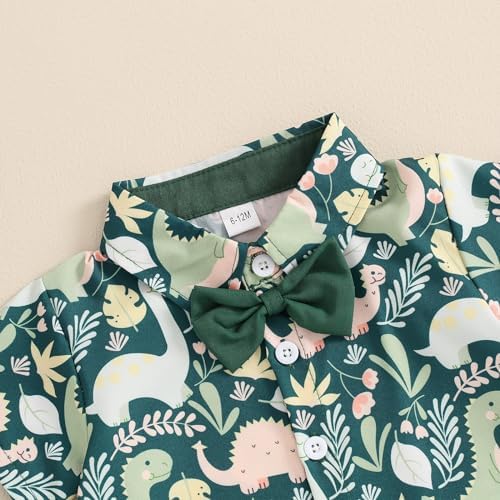 Toddler Boy Dinosaur Print Shorts Set for Summer