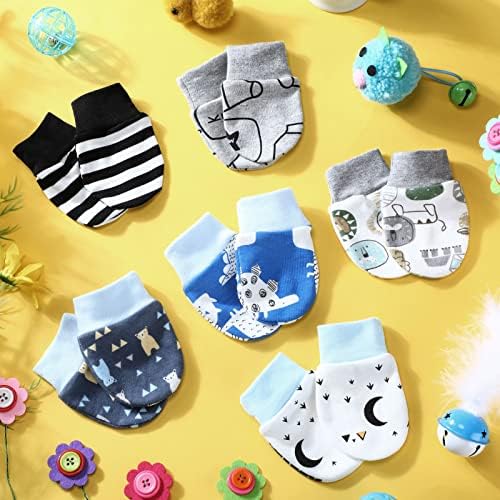 Geyoga 6 Pair Newborn Baby Mittens No Scratch