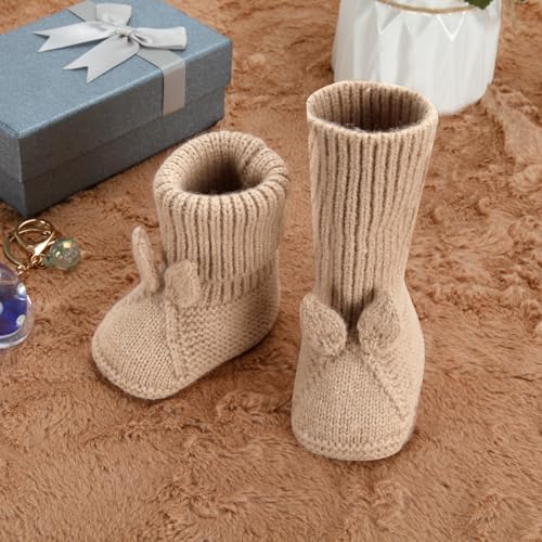 Loyfoky Baby Booties Newborn First Walkers Knit Boots Warm Crib Socks