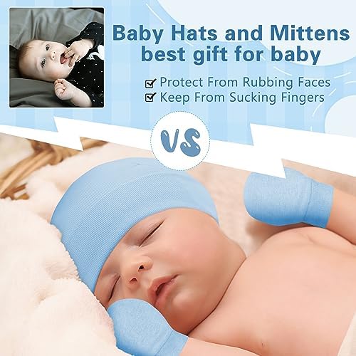 Zando Baby Hats and Mittens Set Newborn