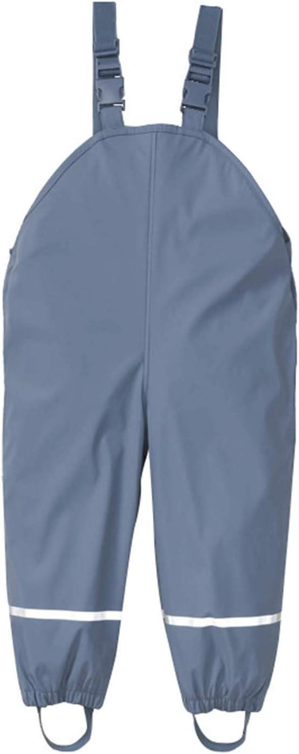 Rntop Kids Susender Rain Pants Toddler Unisex Lightweight Water-Proof