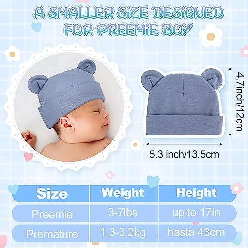 Toulite Bear Ears Preemie Hats - Soft Warm 6-Piece Set