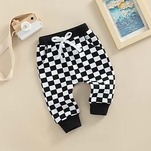 Thilsidee Toddler Baby Checkered Plaid Elastic Pants