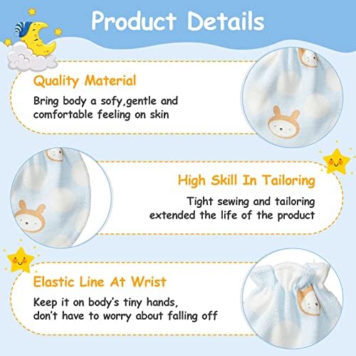 Geyoga 40-Pair Soft Elastic infant gloves