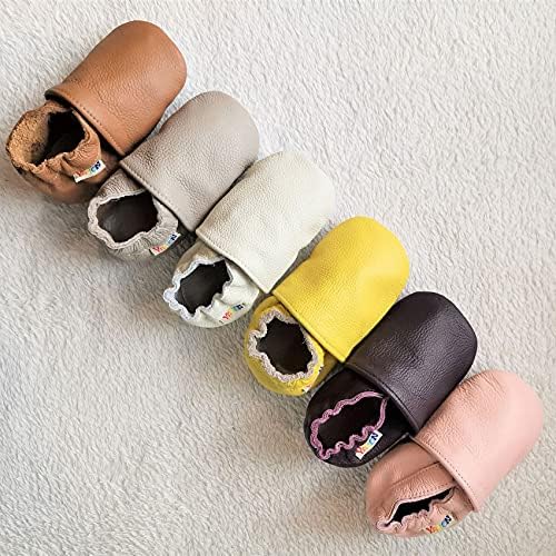 YALION Soft Leather Slip-On Anti-Slip Moccasins for Babies