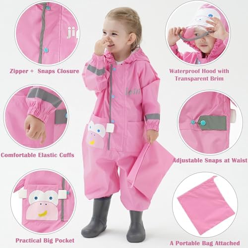 Fewlby Kids Toddler One-Piece Rain Jacket