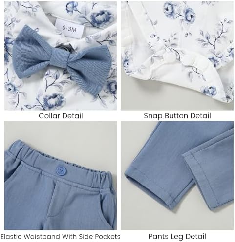 YALLET Baby Boy Suits 0-24m Bowtie Vest Pants