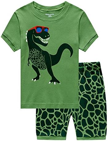Popshion Boys Pajamas T-Rex DHS Desert Planet Dinosaur Design