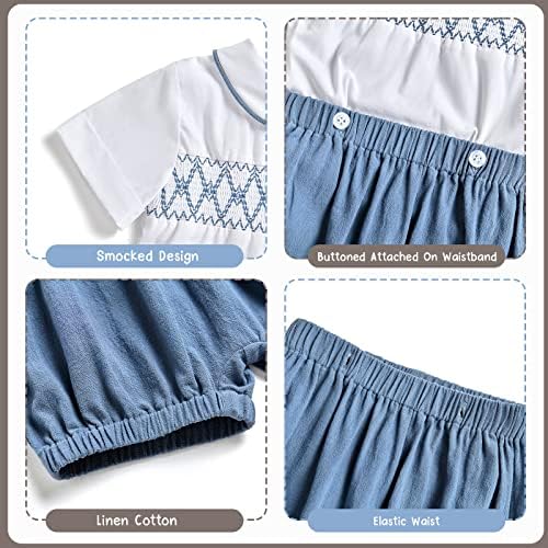 Booulfi - Smocked Baby Boy Set - Summer Weddings Special Occasions