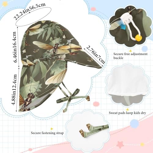 J JOYSAY Dragonfly Leaves Baby Sun Hat toddler UPF 50 vibrations