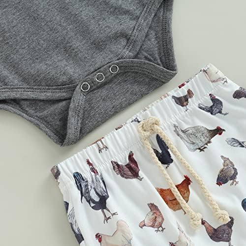 SAYOO Newborn Country Western Romper Pants Set