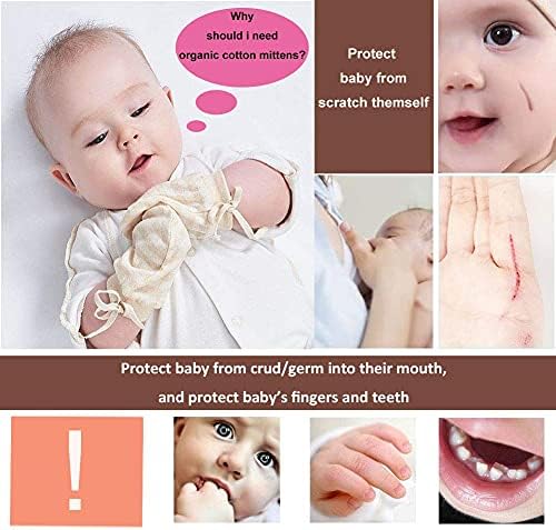 Organic Cotton Baby Mittens No Scratch Soft for Newborns