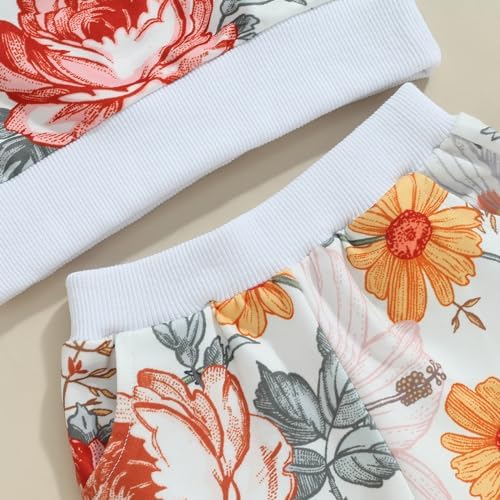 Cute Fall Girls Set with Soft Material and Floral Design