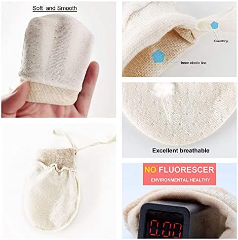 Organic Cotton Baby Mittens No Scratch Soft for Newborns