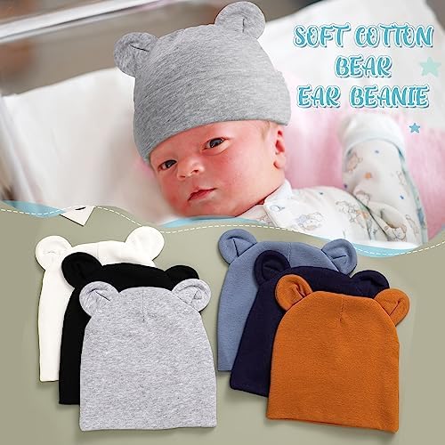 Toulite Bear Ears Preemie Hats - Soft Warm 6-Piece Set