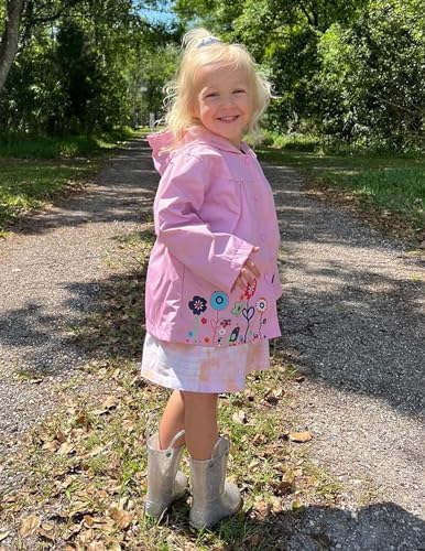 Arshiner Girl Baby Waterproof Hooded Raincoat Jacket for All Seasons