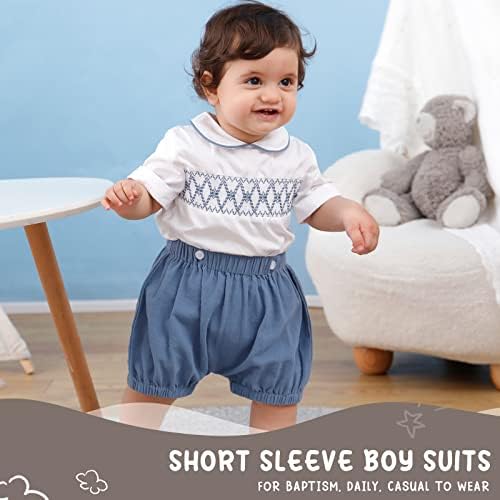 Booulfi - Smocked Baby Boy Set - Summer Weddings Special Occasions