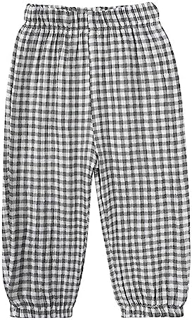 Adjustable Elastic waistband Pjs Casual Luxury Cotton Linen Trousers for Kids