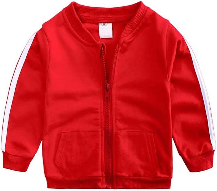 Baby Boy Girl Hoodie Tracksuit Zipper Jacket Set
