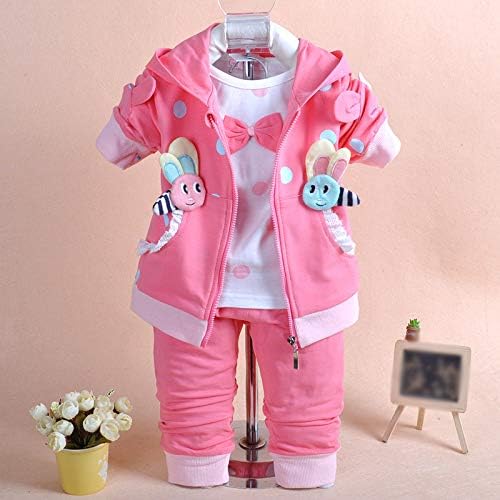 Yao 6M-4Y Baby Girl Hoodie T-Shirt Set