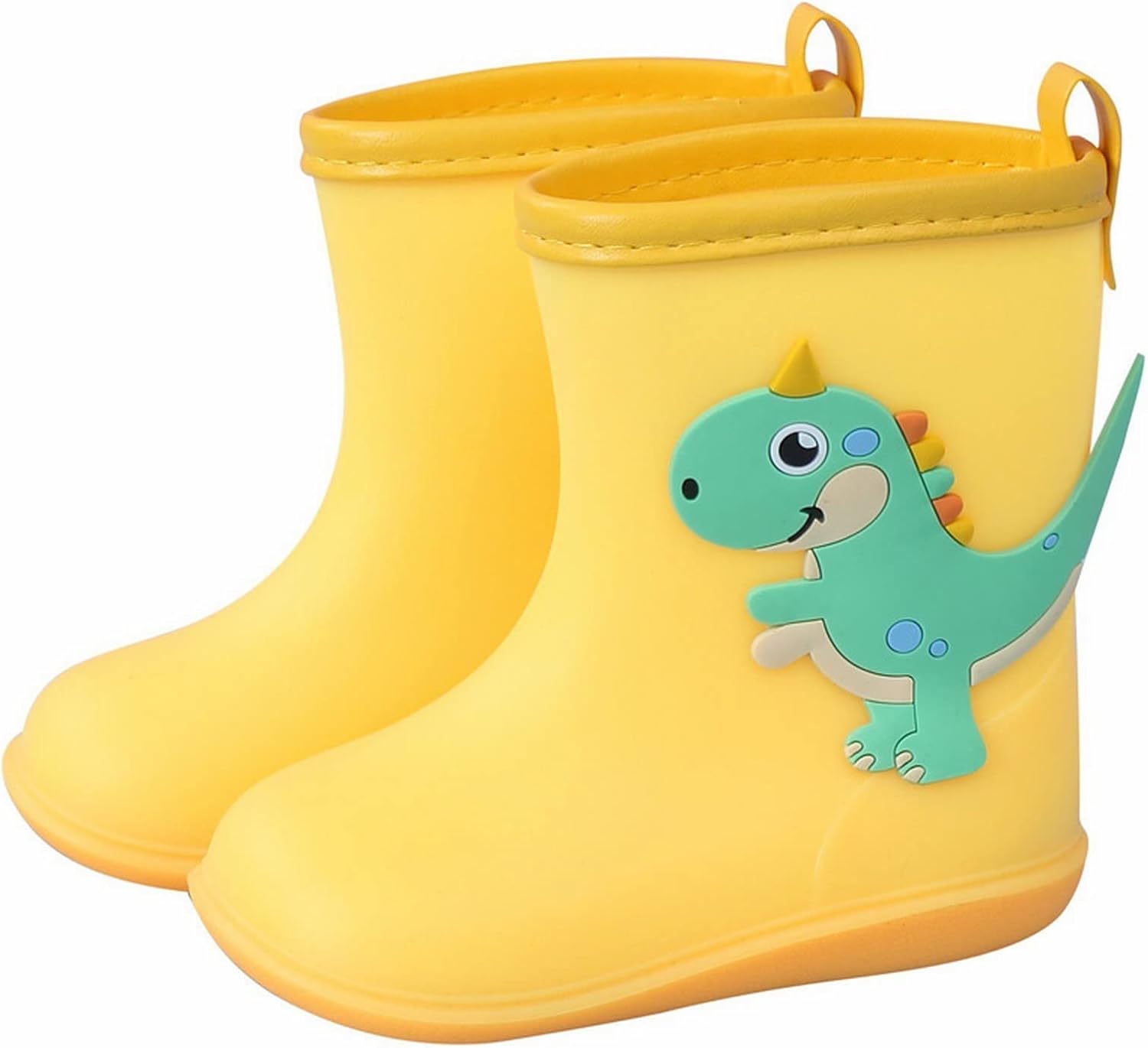 tiny toddlers rain boots waterproof Dinosaur theme Cute Easy on off