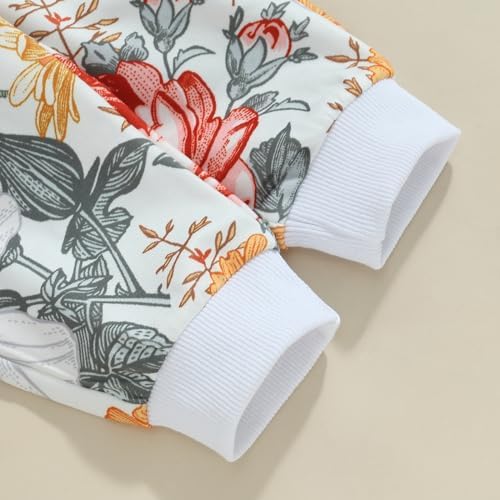 Cute Fall Girls Set with Soft Material and Floral Design