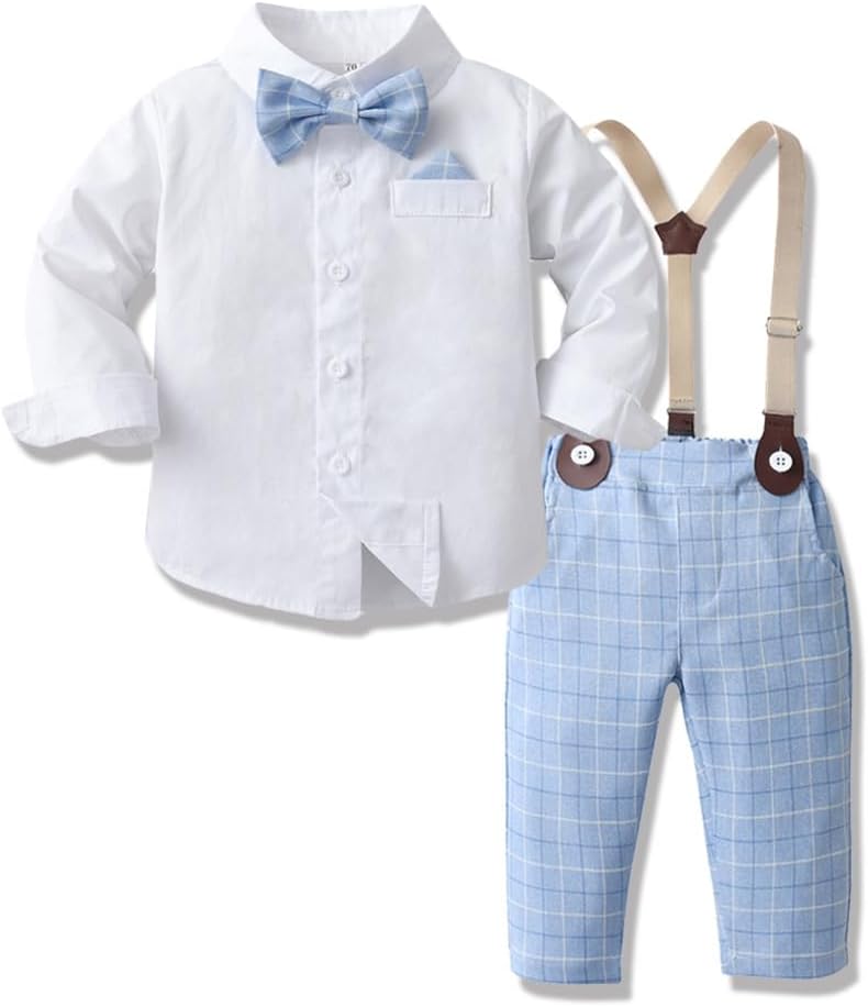 formal tuxedo shirt with bowtie for toddlers boys and kids