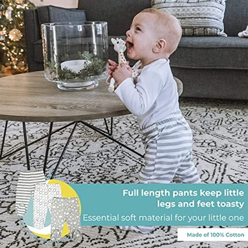 Spasilk Baby Boys 3-Pack Cotton Pull-On Footed Pants