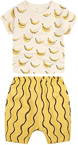 Sanlutoz Toddler Boys Banana T-Shirt Cotton Shorts Set