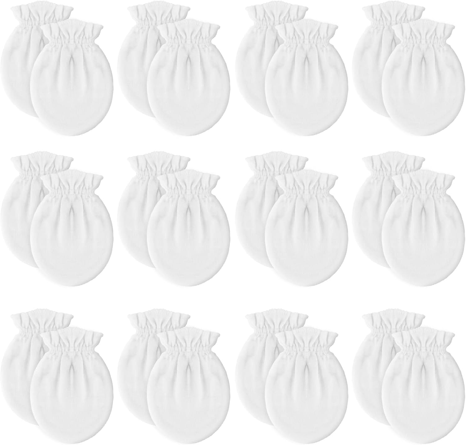 12-Pair 100 Cotton No Scratching Mitten Set for Babies