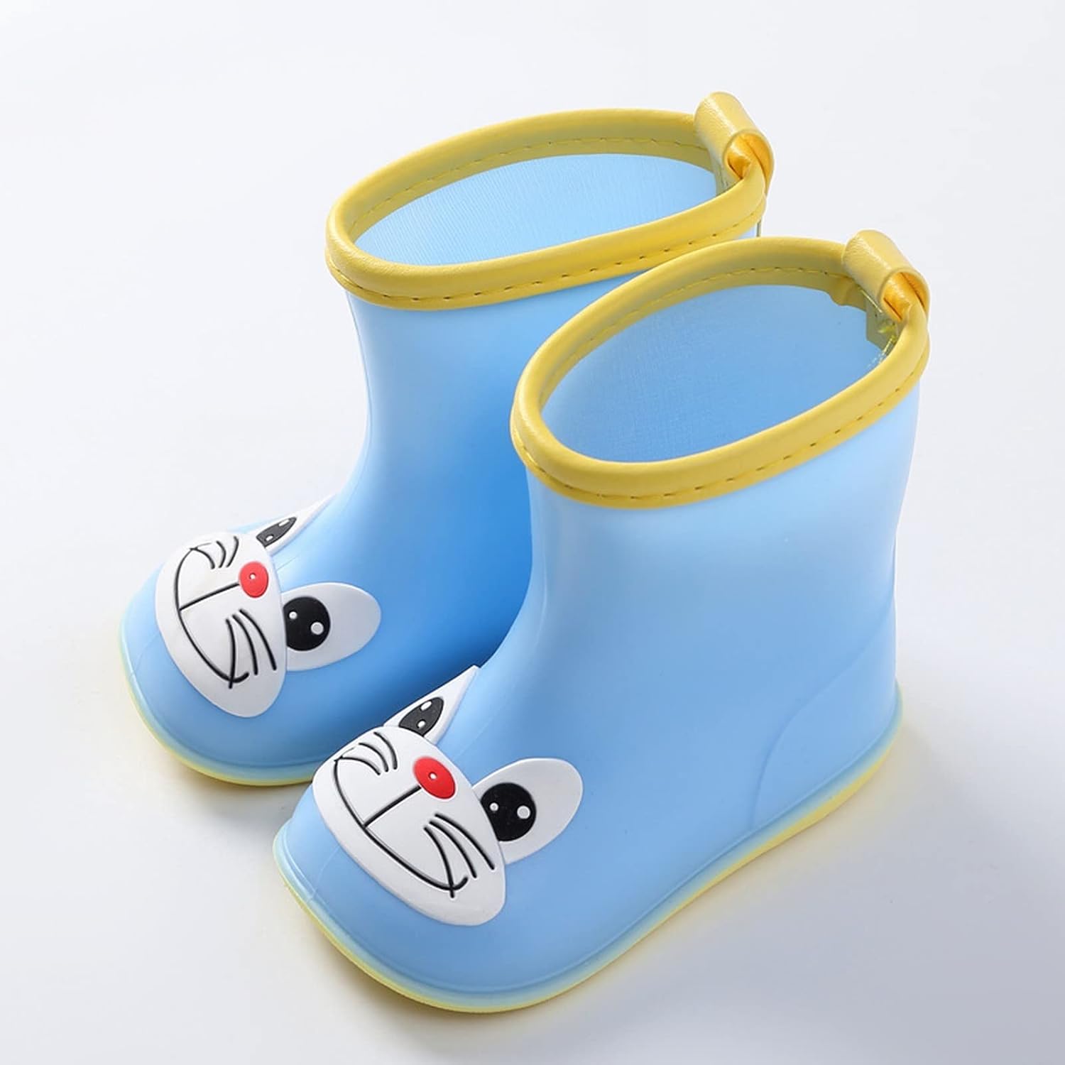 Fun Blue Cat Cartoon Rain Boots for Kids