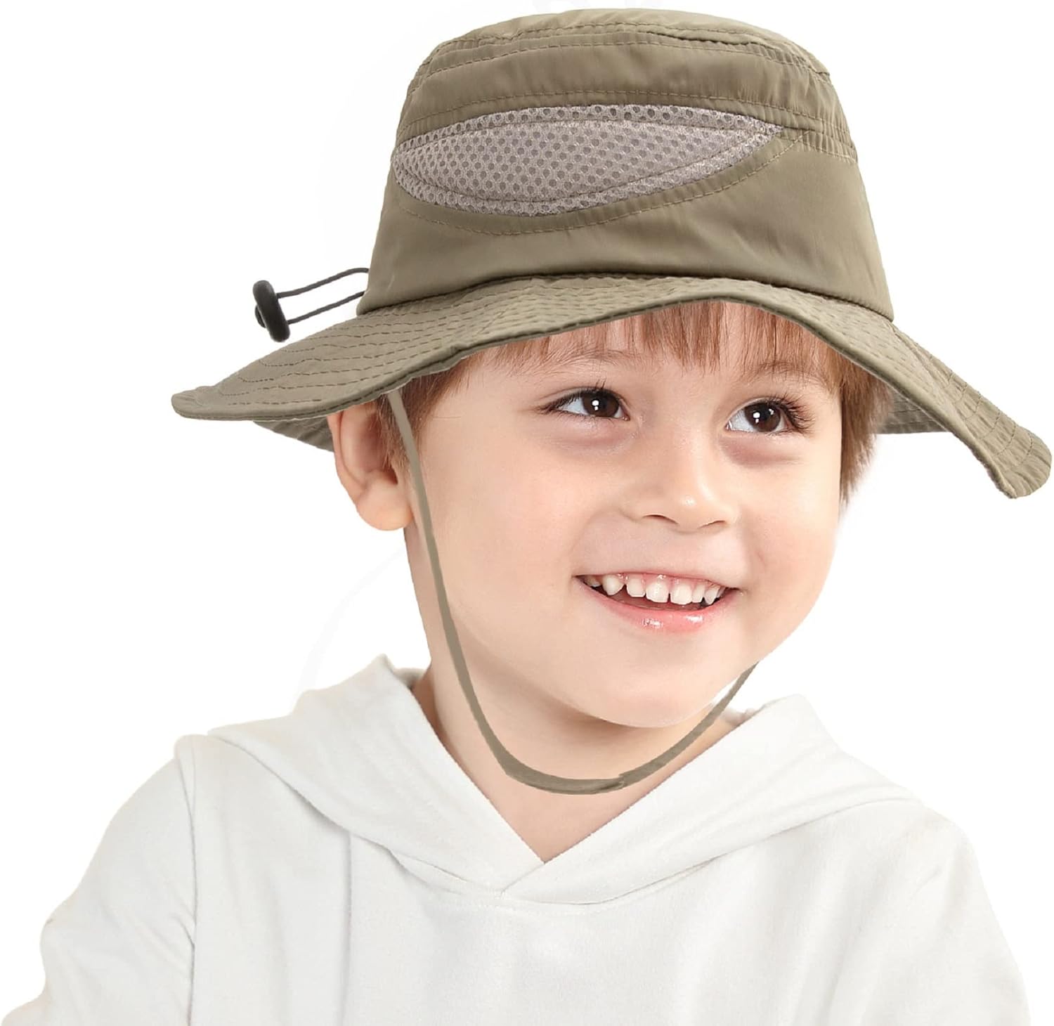 Adjustable wide-brim mesh sun hat UPF 50 for kids